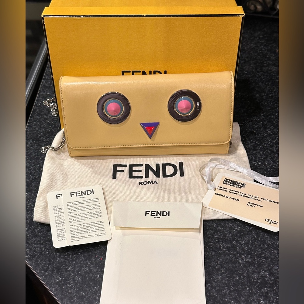Fendi Tan Wallet/crossbody and shoulder bag with Playful Accents